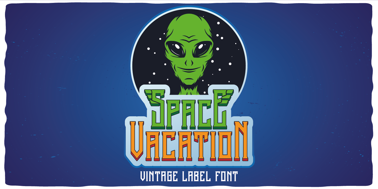 Ejemplo de fuente Space Vacation Outline